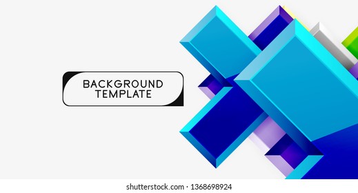 Glossy, zeitgenössischer geometrischer Hintergrund, abstrakte Pfeilzusammensetzung. Vektorgrafik