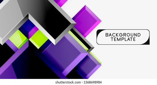 Fondo geométrico moderno brillante, composición de flechas abstractas. Vector