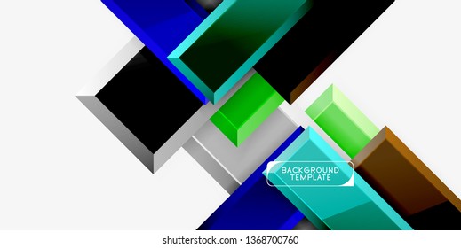 Glossy modern geometric background, abstract arrows composition. Vector