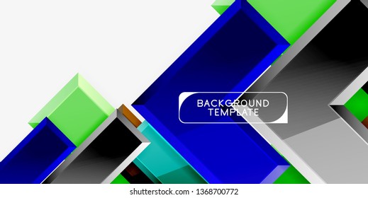 Fondo geométrico moderno brillante, composición de flechas abstractas. Vector