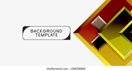 Glossy modern geometric background, abstract arrows composition. Vector