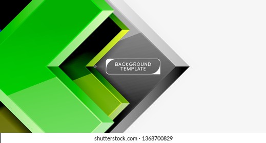 Glossy modern geometric background, abstract arrows composition. Vector