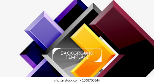 Glossy modern geometric background, abstract arrows composition. Vector