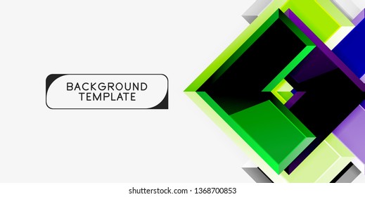 Glossy modern geometric background, abstract arrows composition. Vector