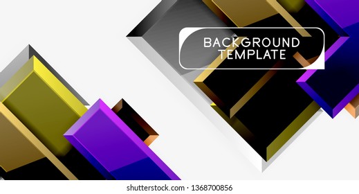 Glossy modern geometric background, abstract arrows composition. Vector