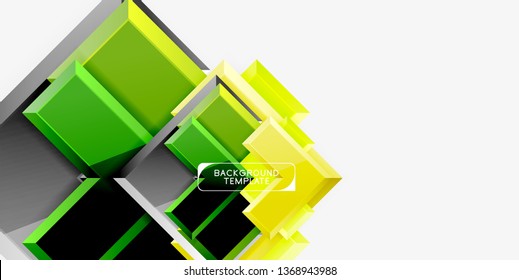 Glossy modern geometric background, abstract arrows composition. Vector