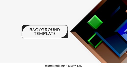 Glossy modern geometric background, abstract arrows composition. Vector