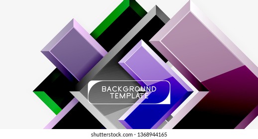 Glossy modern geometric background, abstract arrows composition. Vector