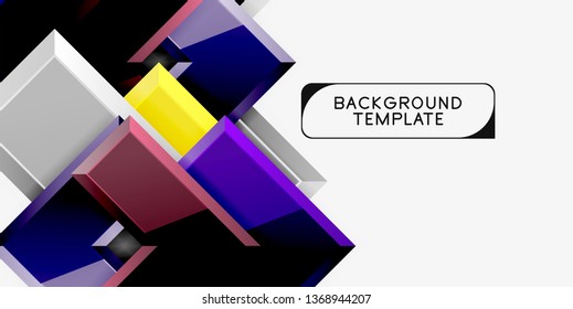 Glossy modern geometric background, abstract arrows composition. Vector