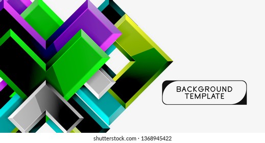 Glossy modern geometric background, abstract arrows composition. Vector