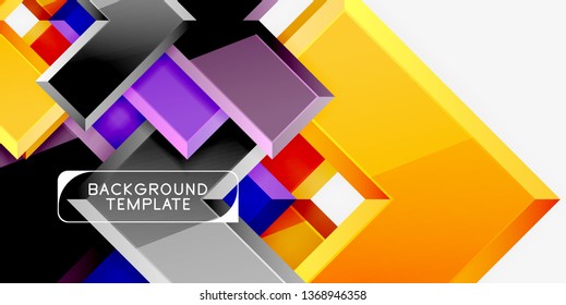 Glossy modern geometric background, abstract arrows composition. Vector
