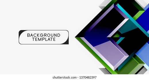 Glossy, zeitgenössischer geometrischer Hintergrund, abstrakte Pfeilzusammensetzung. Vektorgrafik