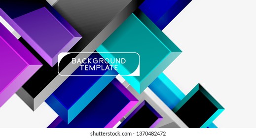 Glossy modern geometric background, abstract arrows composition. Vector