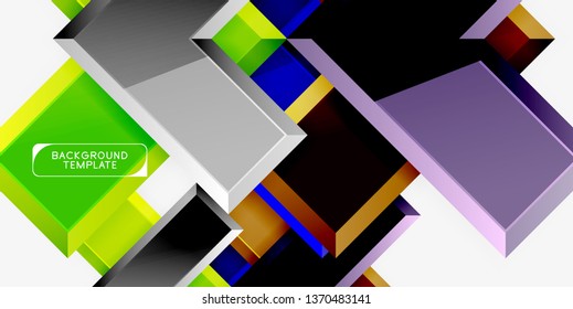Fondo geométrico moderno brillante, composición de flechas abstractas. Vector