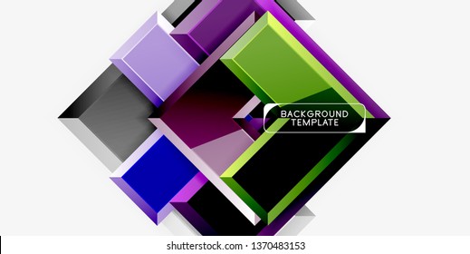 Glossy modern geometric background, abstract arrows composition. Vector