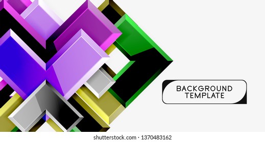 Glossy modern geometric background, abstract arrows composition. Vector