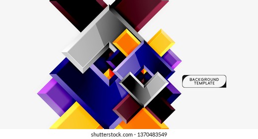Glossy modern geometric background, abstract arrows composition. Vector