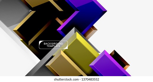 Glossy modern geometric background, abstract arrows composition. Vector