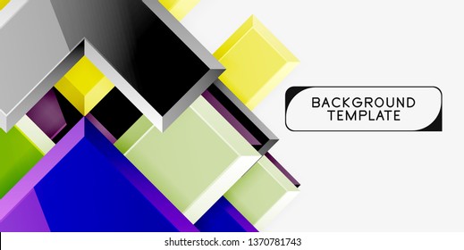 Glossy modern geometric background, abstract arrows composition. Vector