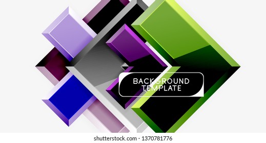 Glossy modern geometric background, abstract arrows composition. Vector
