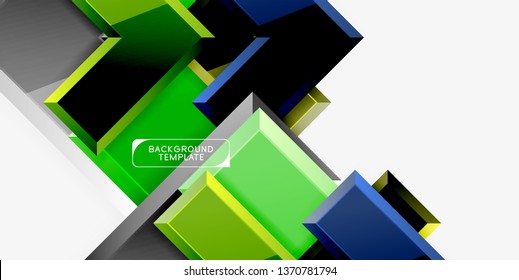 Glossy modern geometric background, abstract arrows composition. Vector