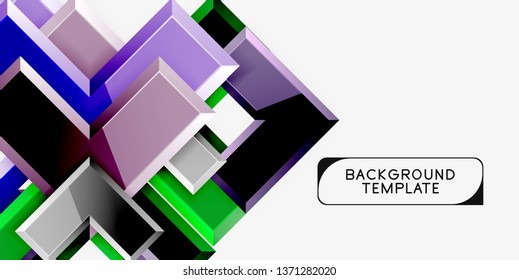 Glossy modern geometric background, abstract arrows composition. Vector