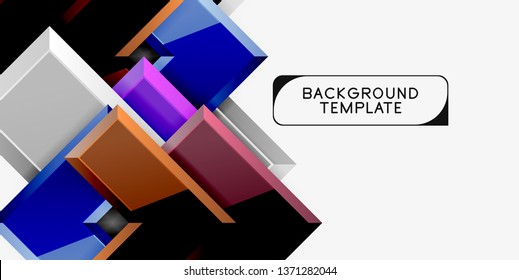 Glossy modern geometric background, abstract arrows composition. Vector