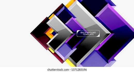 Glossy modern geometric background, abstract arrows composition. Vector