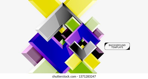 Fondo geométrico moderno brillante, composición de flechas abstractas. Vector