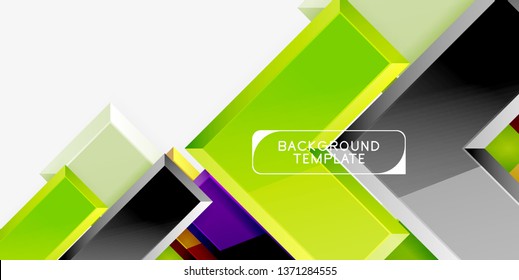 Fondo geométrico moderno brillante, composición de flechas abstractas. Vector