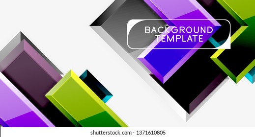 Glossy modern geometric background, abstract arrows composition. Vector