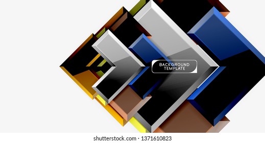 Fondo geométrico moderno brillante, composición de flechas abstractas. Vector