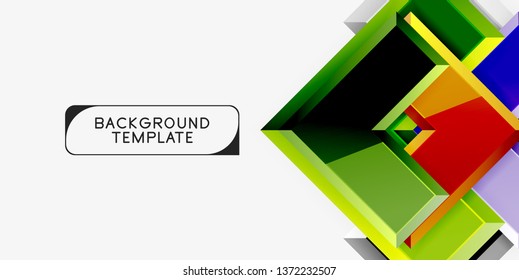 Fondo geométrico moderno brillante, composición de flechas abstractas. Vector