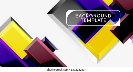 Glossy modern geometric background, abstract arrows composition. Vector