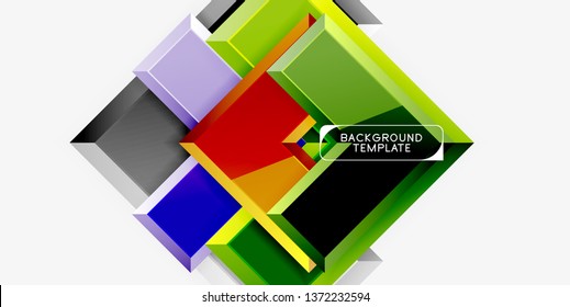 Glossy modern geometric background, abstract arrows composition. Vector