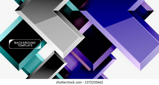 Fondo geométrico moderno brillante, composición de flechas abstractas. Vector