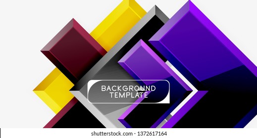 Glossy modern geometric background, abstract arrows composition. Vector