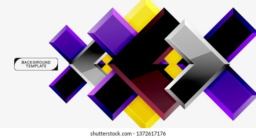Fondo geométrico moderno brillante, composición de flechas abstractas. Vector