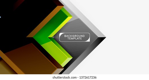 Fondo geométrico moderno brillante, composición de flechas abstractas. Vector