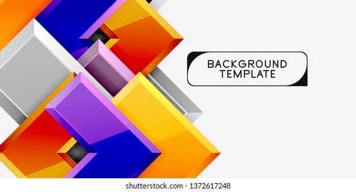 Glossy modern geometric background, abstract arrows composition. Vector