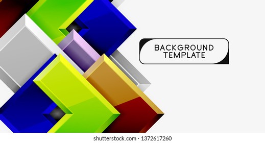 Fondo geométrico moderno brillante, composición de flechas abstractas. Vector