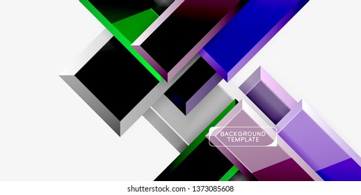 Fondo geométrico moderno brillante, composición de flechas abstractas. Vector