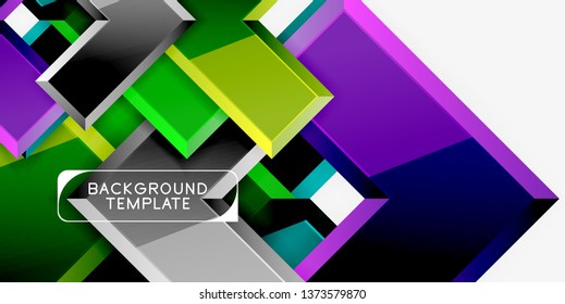 Fondo geométrico moderno brillante, composición de flechas abstractas. Vector