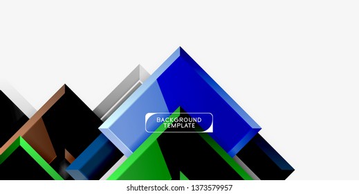 Fondo geométrico moderno brillante, composición de flechas abstractas. Vector