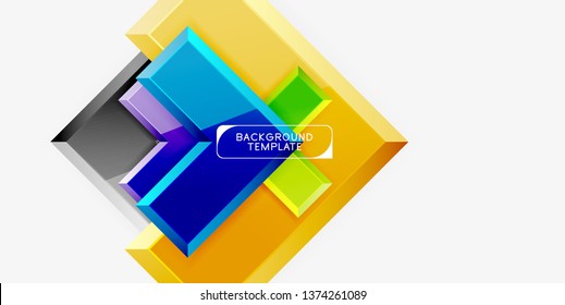 Fondo geométrico moderno brillante, composición de flechas abstractas. Vector