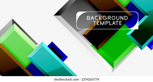 Glossy modern geometric background, abstract arrows composition. Vector