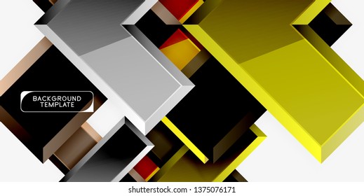 Fondo geométrico moderno brillante, composición de flechas abstractas. Vector