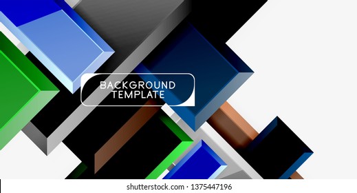Glossy modern geometric background, abstract arrows composition. Vector