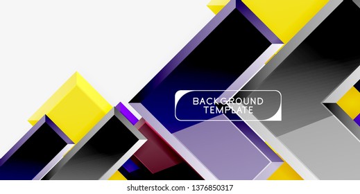 Fondo geométrico moderno brillante, composición de flechas abstractas. Vector