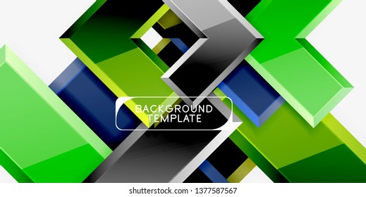 Glossy modern geometric background, abstract arrows composition. Vector